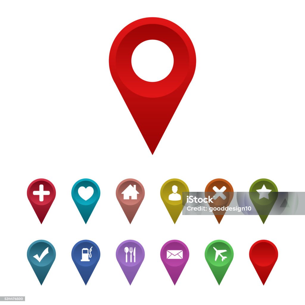 map pointer with place icon Global Positioning System stock illustration