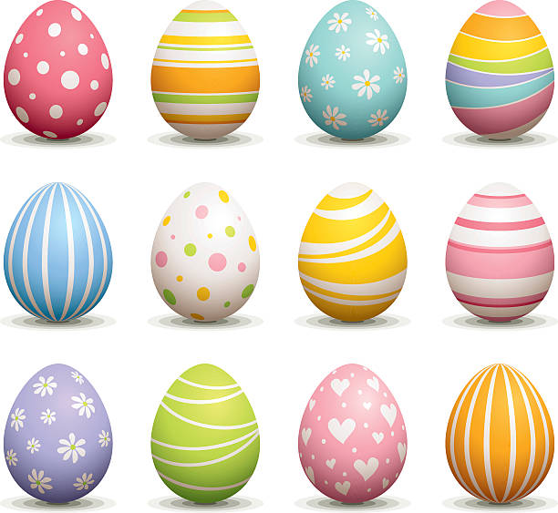 Easter Egg - 2 or more color gradient used(linear/radial) egg stock illustrations