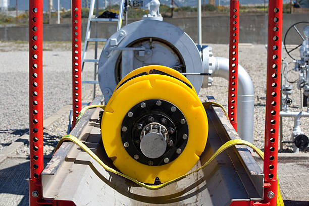 Pipeline inspection By PIG stock photo