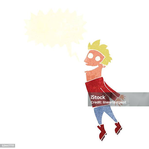 Cartoon Drenched Man Flying With Speech Bubble Stock Illustration - Download Image Now - Adult, Boys, Cheerful