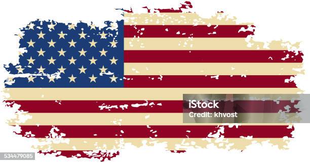 American Grunge Flag Vector Illustration Stock Illustration - Download Image Now - American Flag, Flag, Retro Style