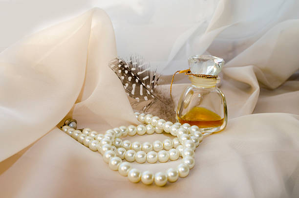 istock Vintage Perfume Bottle with white pearls 534482006
