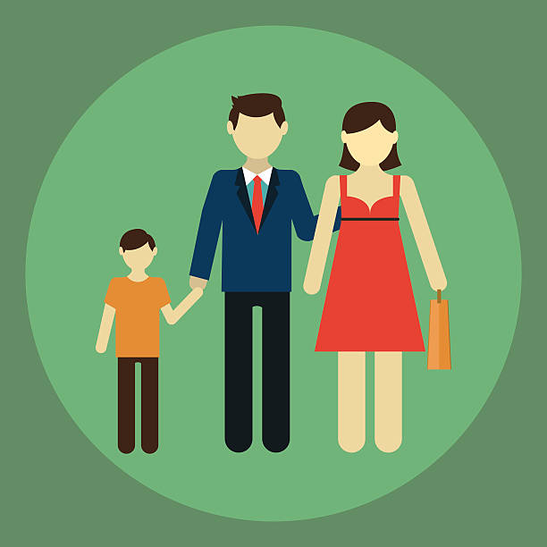 Happy family: father, mother, son. Modern flat design Happy family: father, mother, son. Modern flat design my stepmom stock illustrations