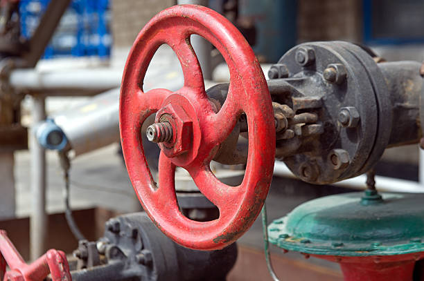 istock Handle gate valve with steel pipes 534494912