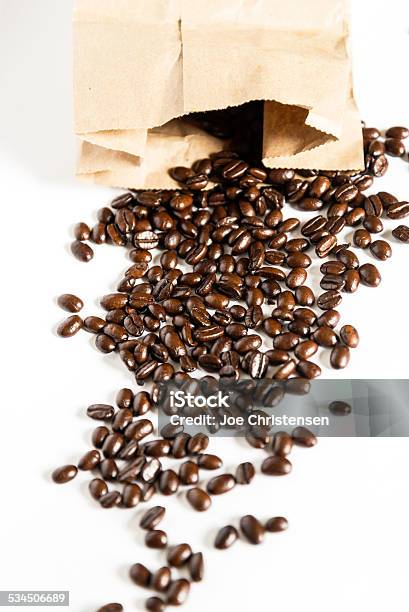 Coffee Beans Coming From Bag Stock Photo - Download Image Now - 2015, Bag, Bean