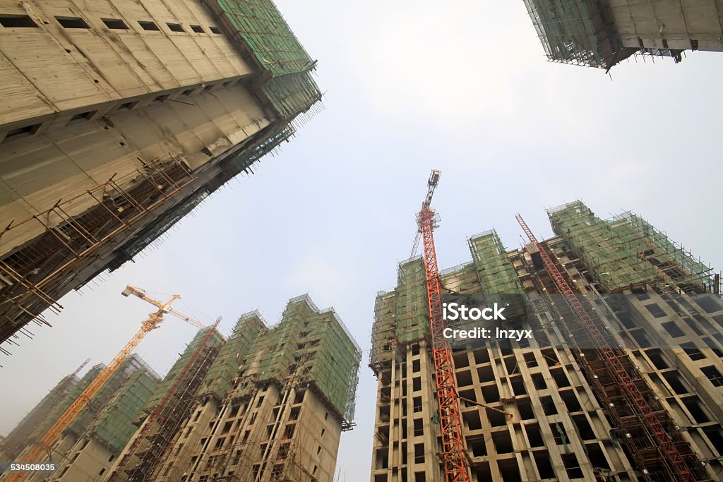 construction site closeup of construction site in china 2015 Stock Photo