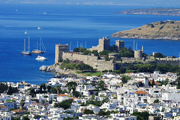 View of Bodrum harbor during hot summer day. Turkish Riviera View of Bodrum harbor during hot summer day. Turkish Riviera. bodrum stock pictures, royalty-free photos & images