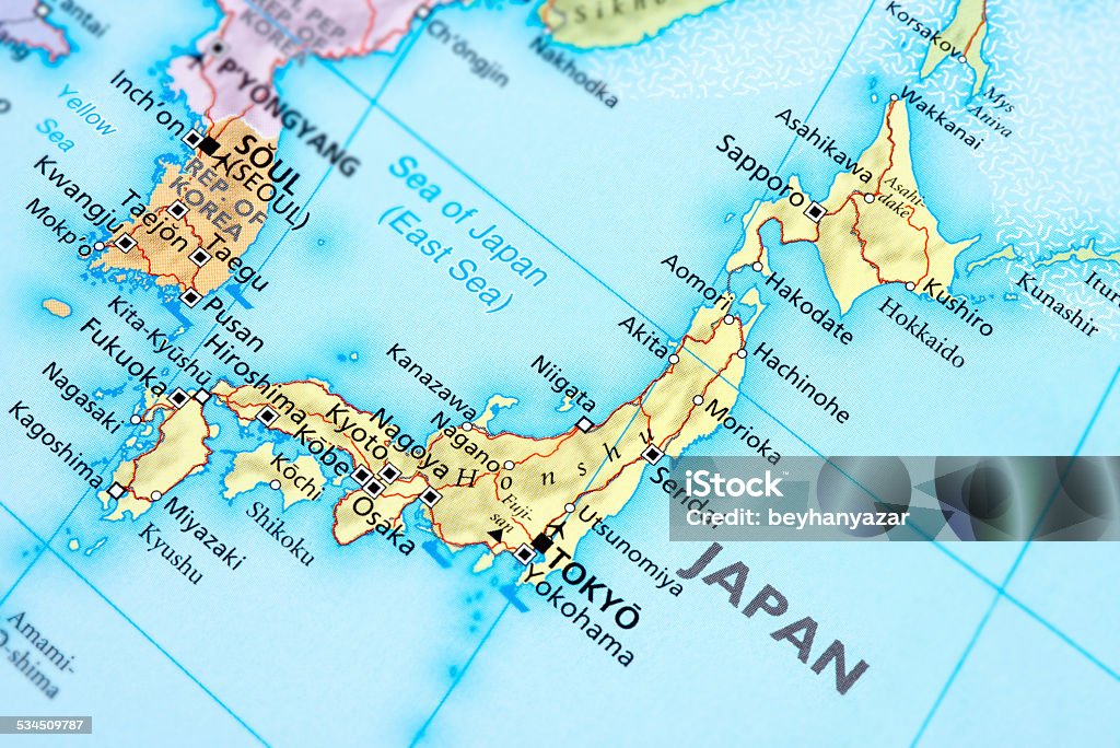 Japan Map of Japan Map Stock Photo