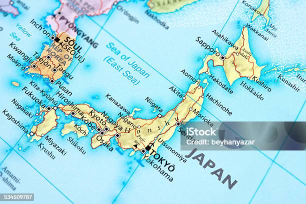 Japan Stock Photo - Download Image Now - Map, Japan, Hiroshima Prefecture