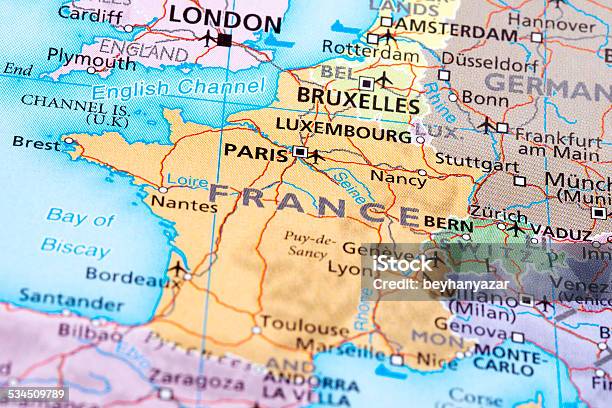France Stock Photo - Download Image Now - Map, France, Geographical Border