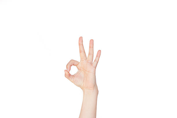 istock Japanese hand gesture: OK sign on isolated white background 534532879
