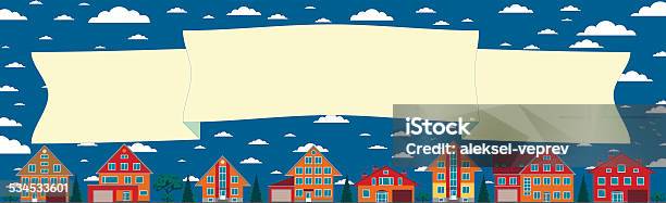 Above The Houses Develops Banner For Your Text Vector Illustration Stock Illustration - Download Image Now