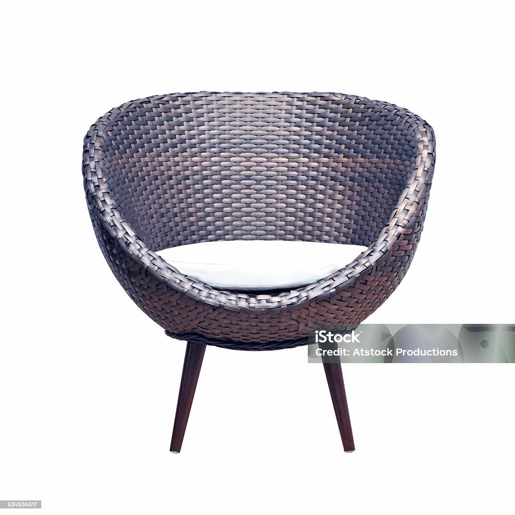 Moddern wicker chair Modern brown wicker chair on white background Bamboo - Material Stock Photo