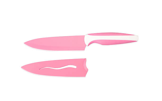 coltello con scabbard rosa - blade steel shiny contemporary foto e immagini stock