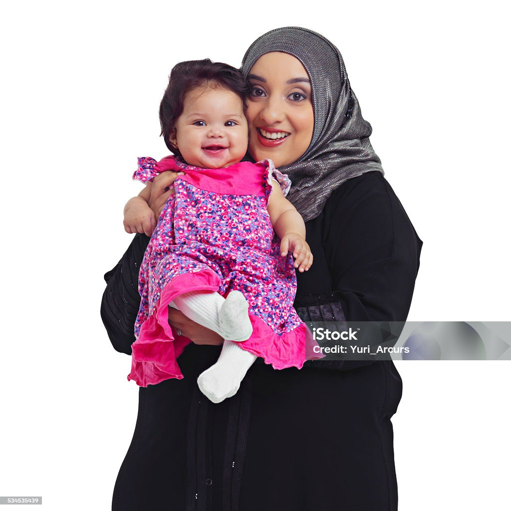 Family ties Studio portrait of a muslim mother and her baby daughter isolated on whitehttp://195.154.178.81/DATA/shoots/ic_784902.jpg Family Stock Photo
