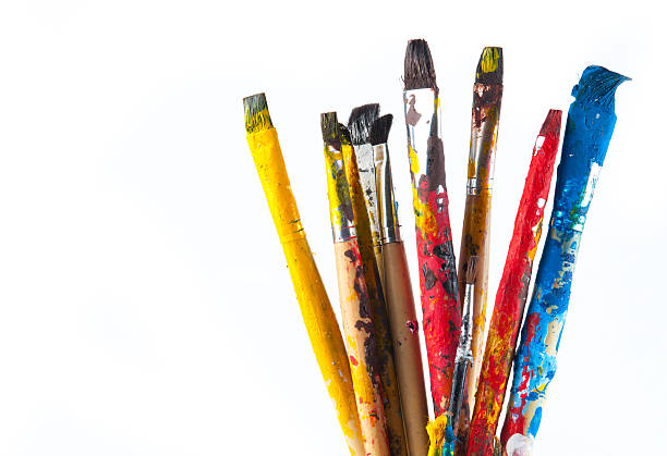 istock Old and used colorful paintbrushes 534537417