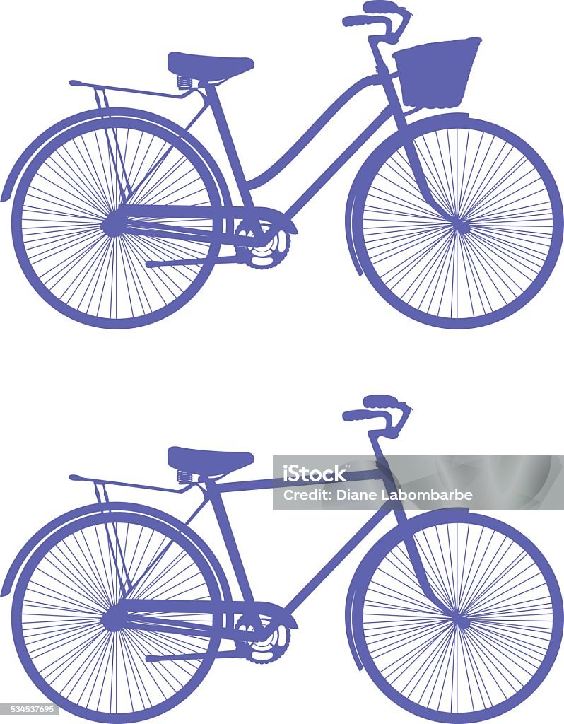 Mens and Woman's  Retro Bicycles 2015 stock vector