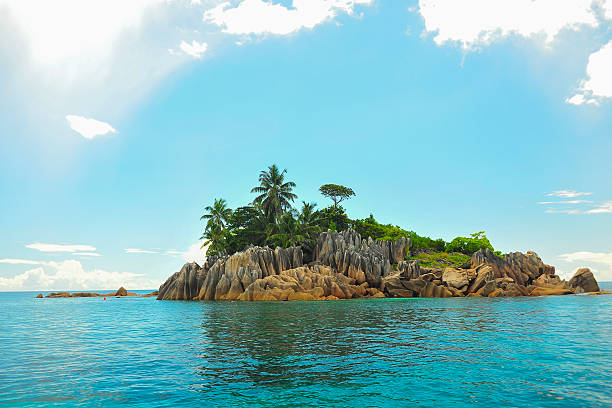 tropical melody Dream seascape view, Seychelles, La Digue island doing the wave stock pictures, royalty-free photos & images