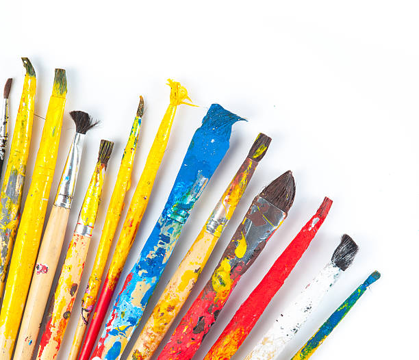 istock Old and used colorful paintbrushes 534540141