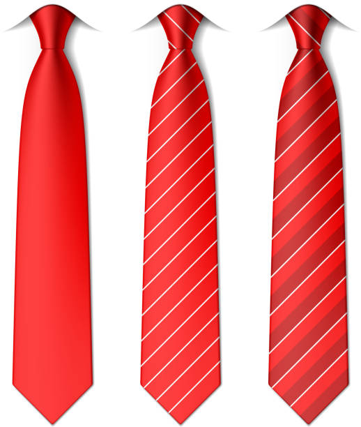 rot (und gestreiftem krawatten - krawatte stock-grafiken, -clipart, -cartoons und -symbole
