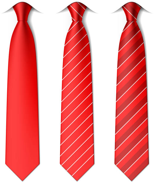 czerwony jasny i wiązania - necktie stock illustrations