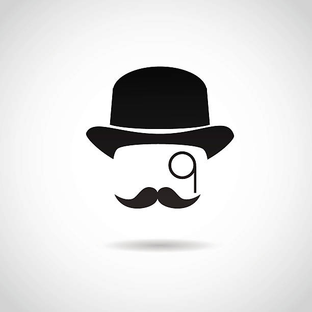 Gentleman icon isolated on white background. Vector illustration. bowler hat stock illustrations