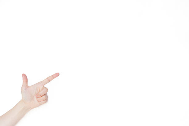 istock Hand gesture: Pointing up index finger on isolated white background 534541887