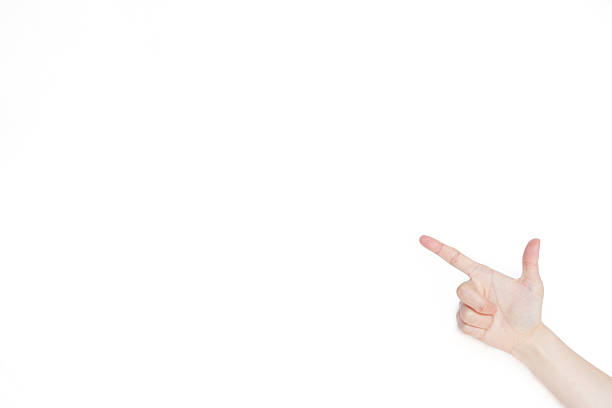 istock Hand gesture: Pointing up index finger on isolated white background 534541893