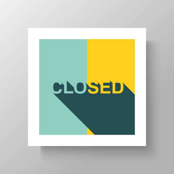 ilustrações de stock, clip art, desenhos animados e ícones de lamentamos, mas não está fechada - closed sadness reconciliation sign