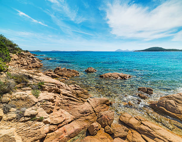 rocky shore in Liscia Ruja, Sardinia