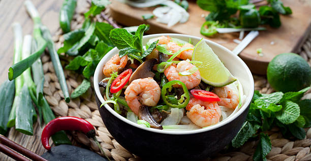 istock Prawn rice noodles asian food 534544482