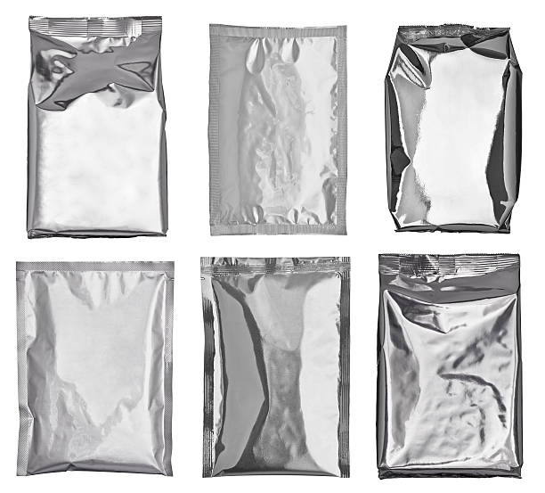 istock silver aluminum bag package food template 534546374