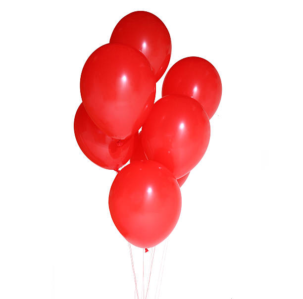 istock Red balloons isolated on white background 534548360