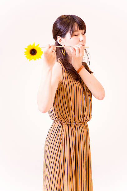 istock The female with the flower 534552816
