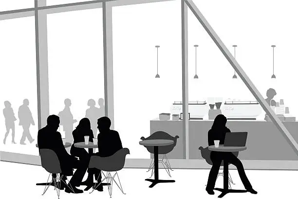 Vector illustration of Modern Cafe Friends