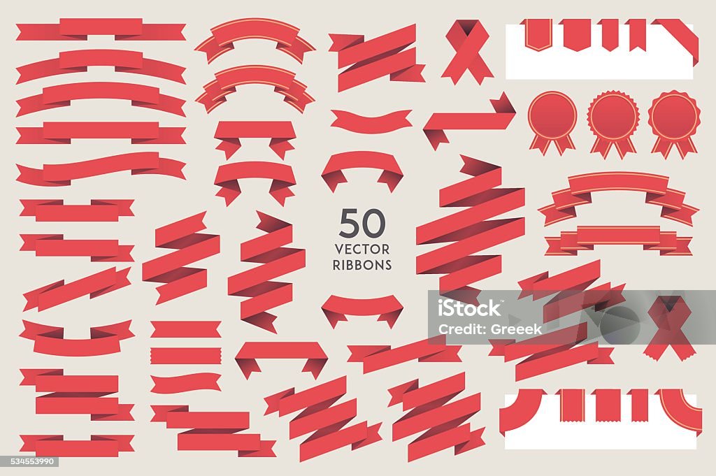 Vector Ribbons Vector Ribbons. Set of 50 ribbons Award Ribbon stock vector