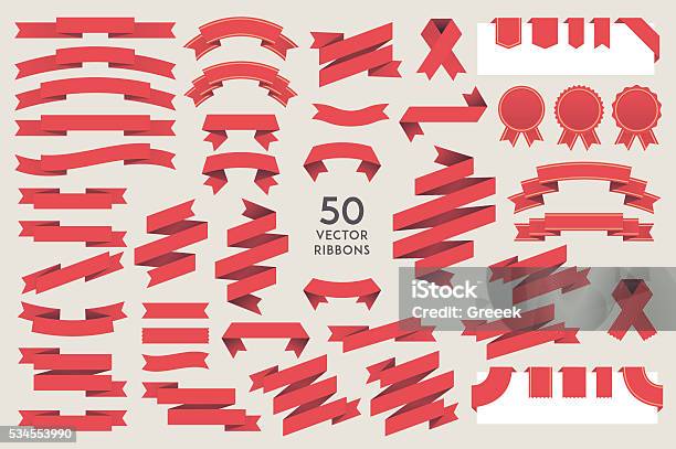 Vector Ribbons Stock Illustration - Download Image Now - Award Ribbon, Red, Vector
