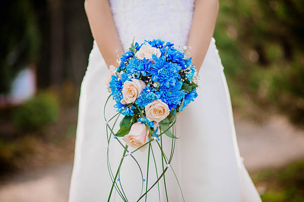 istock beautiful blue and white fresh flowers wedding bouquet 534558628