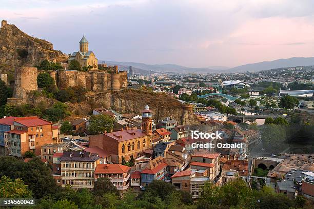 View Over The City Of Tbilisi Georgia Stock Photo - Download Image Now - Georgia - Country, Tbilisi, Caucasus