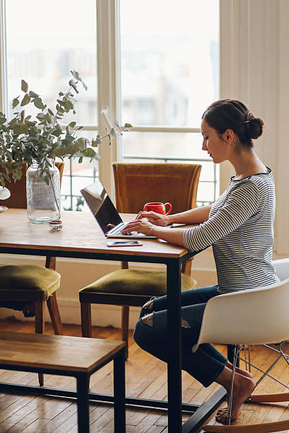 istock Young freelancer woman working in her Parisian apartment 534563014