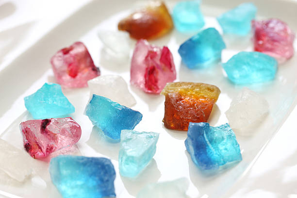 kohakutou, japonais traditionnel gélose sweet - agar jelly photos et images de collection