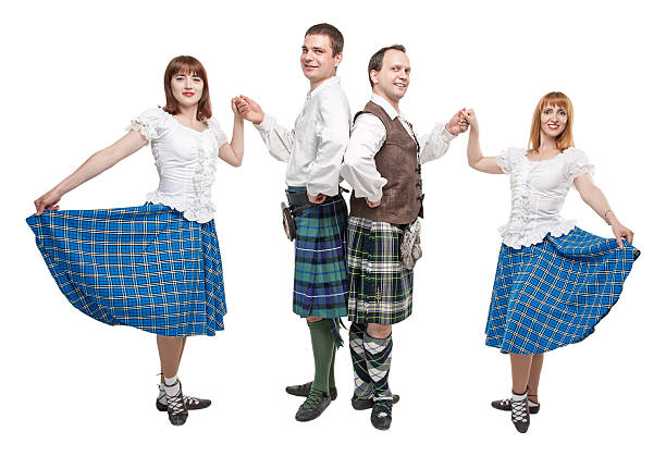 istock Two pair of dancers Scottish dance 534569982