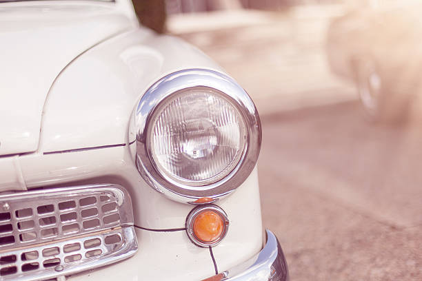 istock Headlight lamp vintage classic car with vintage effect 534570112
