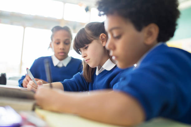 istock Schoolboys and schoolgirls learning in classroom 534575881
