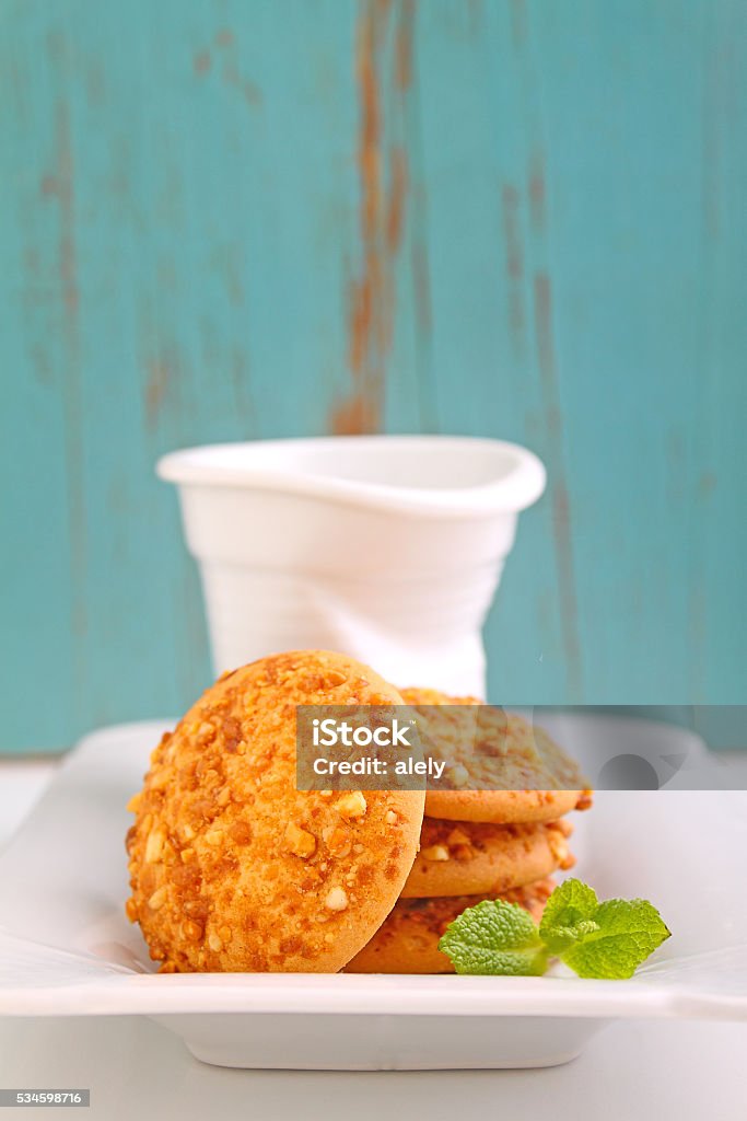 homemade cookies with nuts and caramel Baked Stock Photo