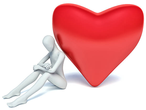 istock 3d human in love with 3d red heart 534601403