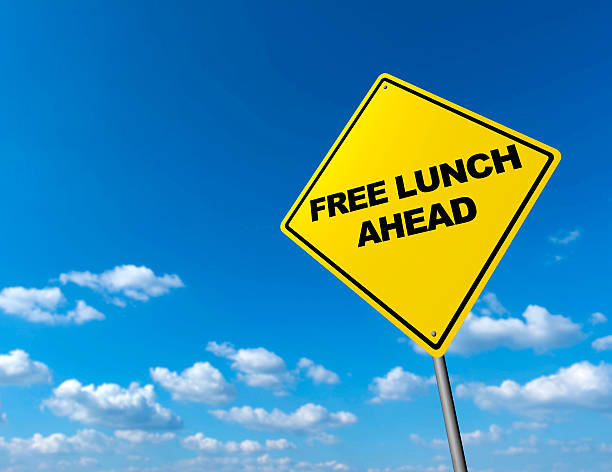 FREE LUNCH AHEAD stock photo