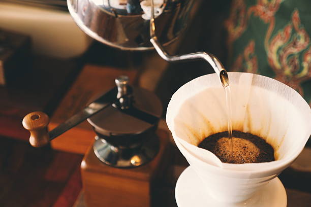 istock vintage color tone : cup of coffee in coffee shop 534605117