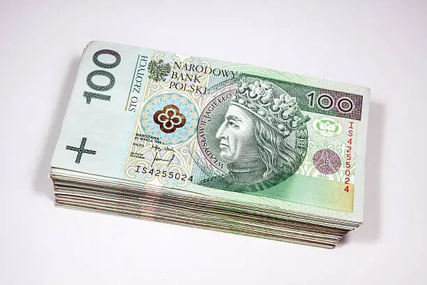Polish money in denominations of 100 zloty