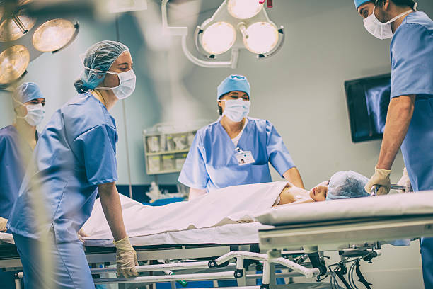 Young girl in operating room